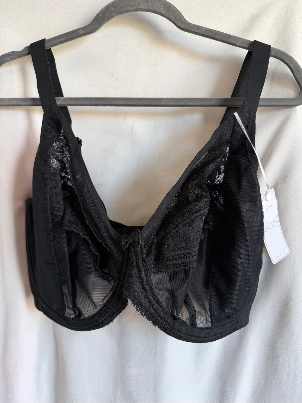 Elomi Black Sheer Lace Underwire Bra